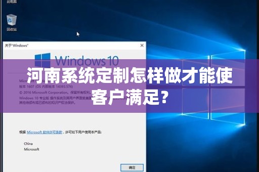 河南系统定制怎样做才能使客户满足？