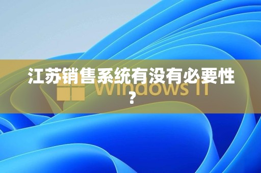 江苏销售系统有没有必要性？