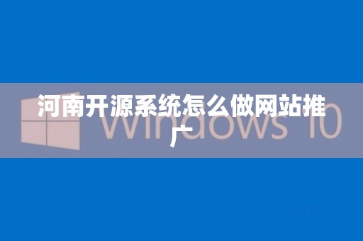 河南开源系统怎么做网站推广