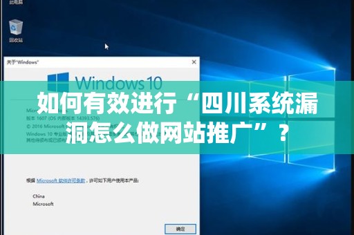 如何有效进行“四川系统漏洞怎么做网站推广”？