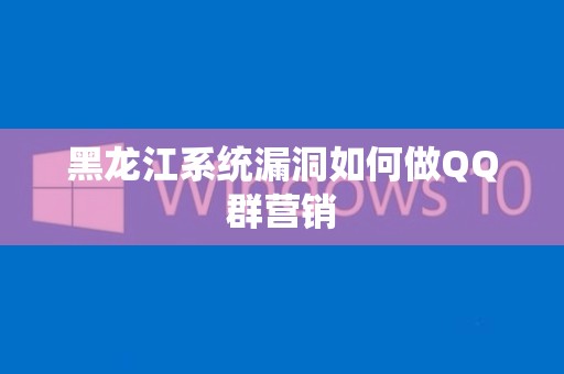 黑龙江系统漏洞如何做QQ群营销