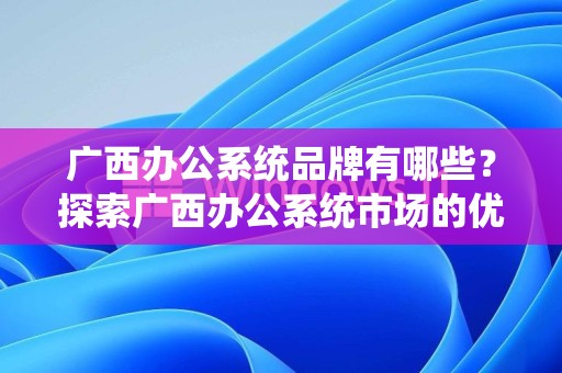 广西办公系统品牌有哪些？探索广西办公系统市场的优势与选择