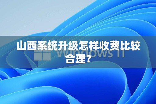 山西系统升级怎样收费比较合理？
