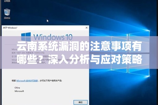 云南系统漏洞的注意事项有哪些？深入分析与应对策略