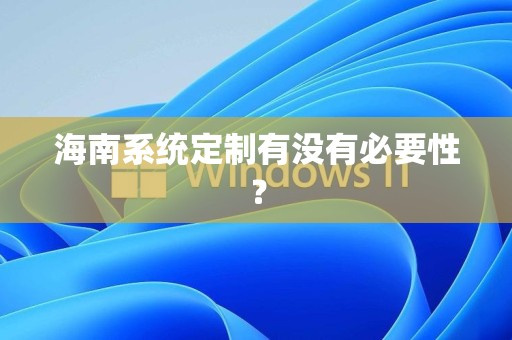 海南系统定制有没有必要性？