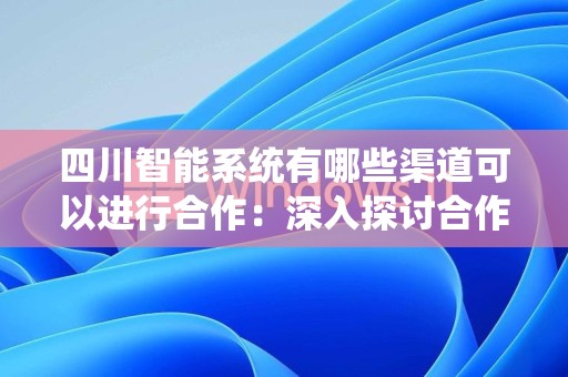 四川智能系统有哪些渠道可以进行合作：深入探讨合作模式
