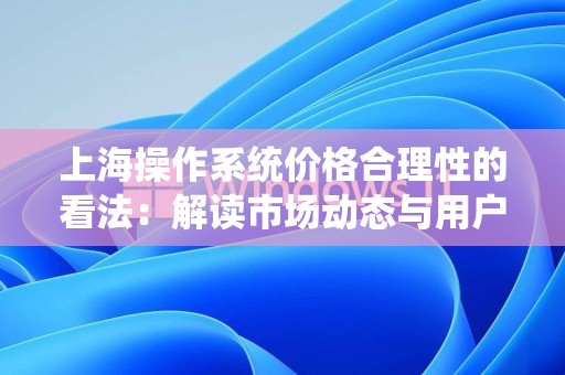 上海操作系统价格合理性的看法：解读市场动态与用户需求