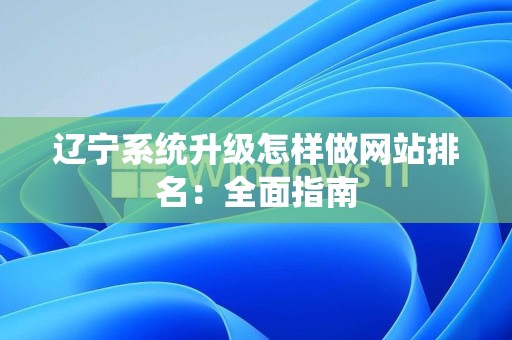 辽宁系统升级怎样做网站排名：全面指南