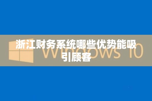 浙江财务系统哪些优势能吸引顾客