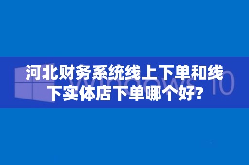 河北财务系统线上下单和线下实体店下单哪个好？