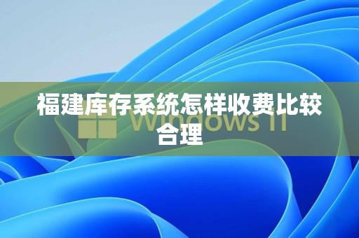 福建库存系统怎样收费比较合理