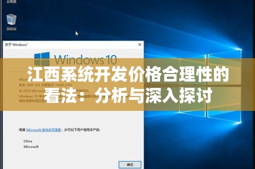 江西系统开发价格合理性的看法：分析与深入探讨
