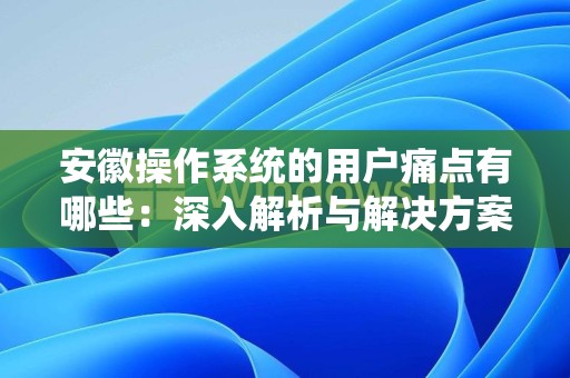 安徽操作系统的用户痛点有哪些：深入解析与解决方案