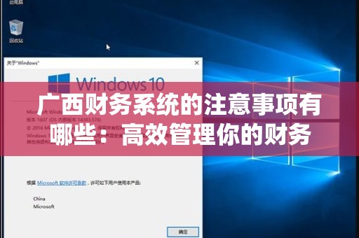广西财务系统的注意事项有哪些：高效管理你的财务