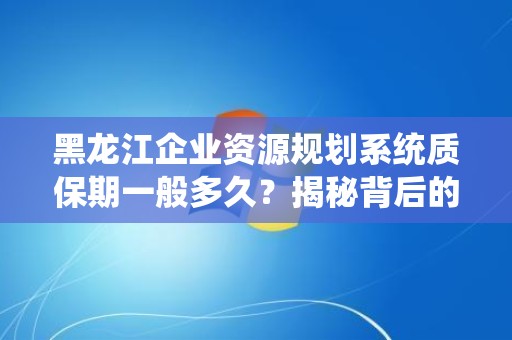 黑龙江企业资源规划系统质保期一般多久？揭秘背后的关键因素